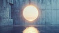 Circular Hole in Concrete Wall with Sunset Light Royalty Free Stock Photo
