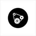Circular icon, engine belt, gear, isolated icon on white background, auto service