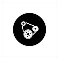 Circular icon, engine belt, gear, isolated icon on white background, auto service Royalty Free Stock Photo