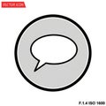 Circular Icon with Speech Bubble Symbol and Text Overlay on White Background chat icon message symbol Royalty Free Stock Photo