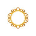 Circular icon template with a classic filigree