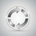 Circular icon with two black, curved arrows forming a circle, pointing clockwise and Royalty Free Stock Photo