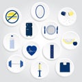 Circular icons of health with gradient