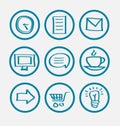 Circular icons on marketing and business