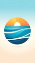 Clean and simple abstract beach logo. Royalty Free Stock Photo