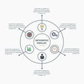 Circular infographic. Infographics concept with 6 steps. Can be used as round chart, cycle diagram. Vector illustration