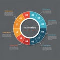 Circular infographic with a segmented ring design on a gray background. It features Royalty Free Stock Photo