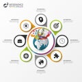 Circular Infographics. Business concept with creative world
