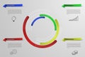 Circular infographics with outline icons. Rounded infographic Royalty Free Stock Photo