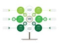 Circular infographics. Tree of development and growth of the eco business. Infographic of sustainable trends. Business Royalty Free Stock Photo