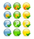 Circular internet security icon set Royalty Free Stock Photo