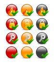 Circular internet security icon set Royalty Free Stock Photo