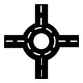 Circular intersection icon, simple style.