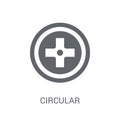 circular intersection sign icon. Trendy circular intersection si