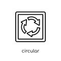 circular intersection sign icon. Trendy modern flat linear vector circular intersection sign icon on white background from thin l