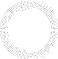 circular irregular rays dotted half inside-outside empty circle center Royalty Free Stock Photo