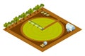 Circular Irrigation System Isometric Composition