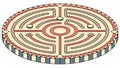 Circular Isometric Maze Design for Mind Games, vector design Generative AI Royalty Free Stock Photo