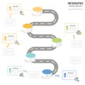 Circular isometric roadmap infographic for business presentation