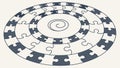 Circular jigsaw puzzle with missing piece, challenge concept, vector design Generative AI Royalty Free Stock Photo