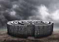 Circular labyrinth Royalty Free Stock Photo