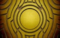 Circular labyrinth - Egyptian on a structured surface, creative background Royalty Free Stock Photo