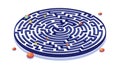 Circular Labyrinth Maze Puzzle Vector Icon, vector design Generative AI Royalty Free Stock Photo