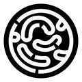Circular labyrinth symbol representing problem solving and complexity Royalty Free Stock Photo