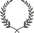 Circular laurel wreath featuring crossed stems, creating an elegant and minimalist frame, perfect for enhancing awards