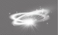 Circular lens flare transparent light effect. Abstract cross ellipse. Rotational glow line. Power energy. Glowing ring trace backg Royalty Free Stock Photo