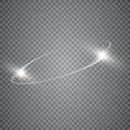 Circular lens flare transparent light effect. Abstract sparkling spark. Ellipse border. Shining shock. Rotational glow