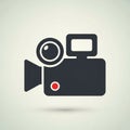 Circular lens, a rectangular viewfinder, and a triangular side piece Royalty Free Stock Photo