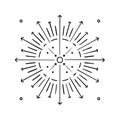 Circular Line Art Design with Radiating Arrows and Dot Pattern for Decoration Royalty Free Stock Photo
