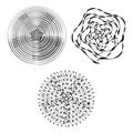 Circular line figure. Concentric pattern shape. Vector motion symbol. Abstract curve layout. Royalty Free Stock Photo
