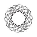 Circular line pattern. Geometric ring design. Linear vector mandala. Abstract spiral shape. Royalty Free Stock Photo