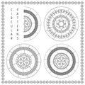 Circular linear pattern with geometric elements. Arabesque