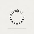 Circular loading icon with an arrow, typically used to indicate processing or buffering. The design Royalty Free Stock Photo
