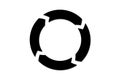 Circular loading icon with segmented arrows. Segmented circle arrow rotation icon. Royalty Free Stock Photo