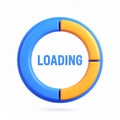 Circular loading indicator with progress bar animation on transparent background Royalty Free Stock Photo