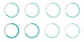 Circular loading and progress indicator icons set Royalty Free Stock Photo