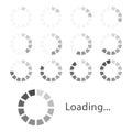 Circular loading sign, gray isolated on white background, illustration.