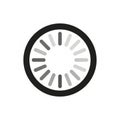 Circular Loading Spinner Icon with Grey and White Segments on White Background symbol progress Royalty Free Stock Photo