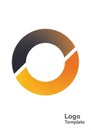 Circular logo design featuring a divided ring. One segment is colored in a gradient Royalty Free Stock Photo