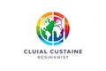 Global Cuisine Logo with Earth, Cutlery, and Text on White Background world Royalty Free Stock Photo