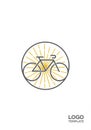 Circular logo featuring a minimalist bicycle icon in the center. The Royalty Free Stock Photo