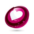 Circular love heart button