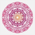 Circular mandala art with funny doodle design ornament