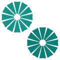 Circular mandala elements. Abstract floral petals. Geometric wheel patterns. Decorative teal Vector. Royalty Free Stock Photo