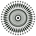 black and white circular mandala Royalty Free Stock Photo