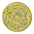 Circular maze with complex, interwoven pathways Royalty Free Stock Photo